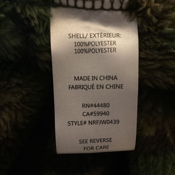 Love Fire Jacket Womens Small Fleece Green Camo Open Front Soft - Picture 4 of 9